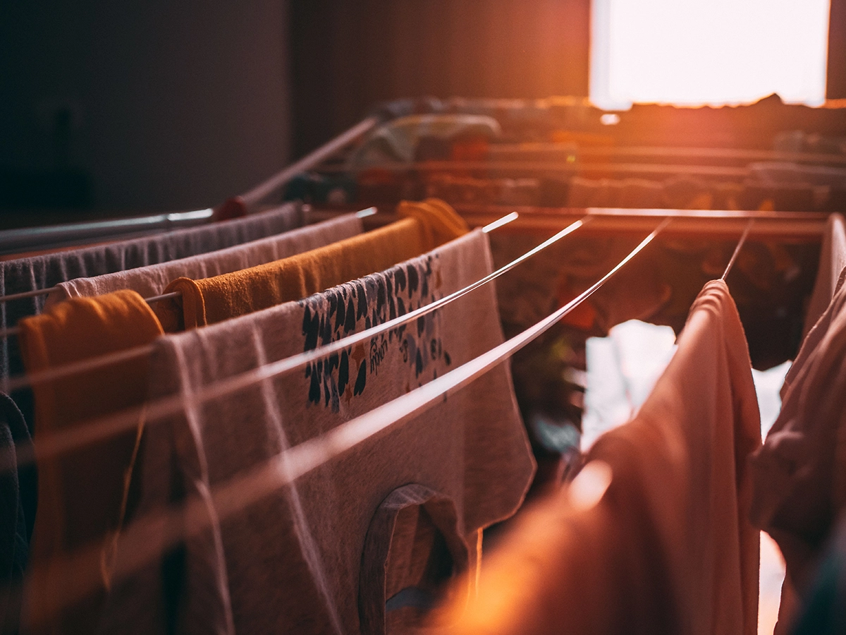 Clothes Drying Indoors On Airer